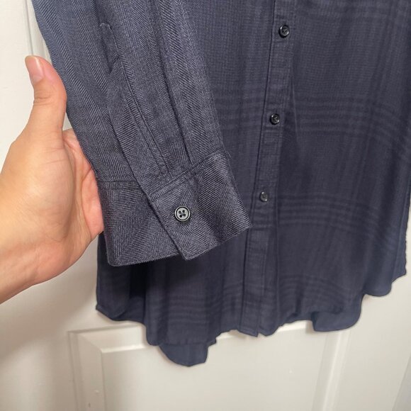 Rails Plaid Charcoal Button Down Shirt Dress size M - Picture 8 of 12